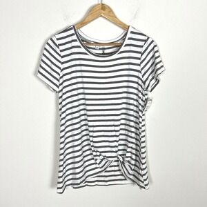 2/$20 Green Envelope Striped White‎ Black Top M NWT
